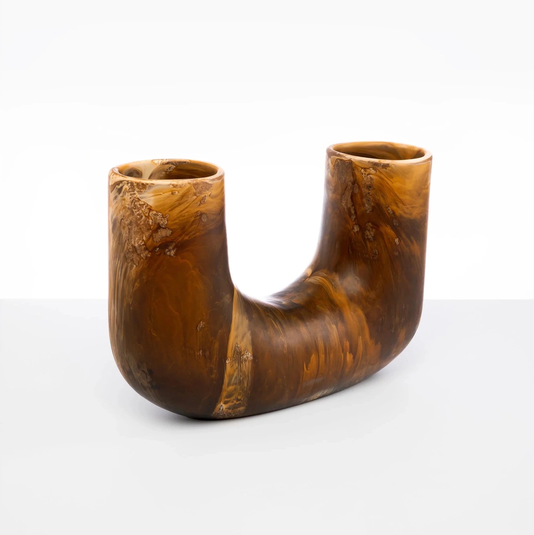 Dinosaur Designs Large Branch Vase in Dark Horn resin with sculptural dual-opening form.