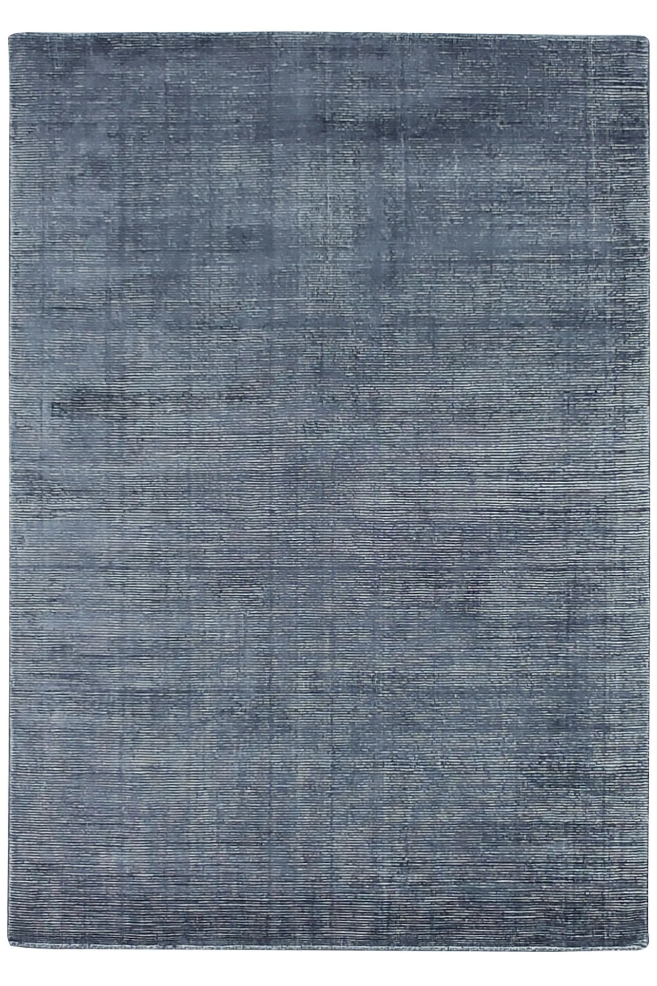 Blue Elements Rug – handwoven wool and bamboo silk rug with textured cut-and-loop, hand-sheared finish.