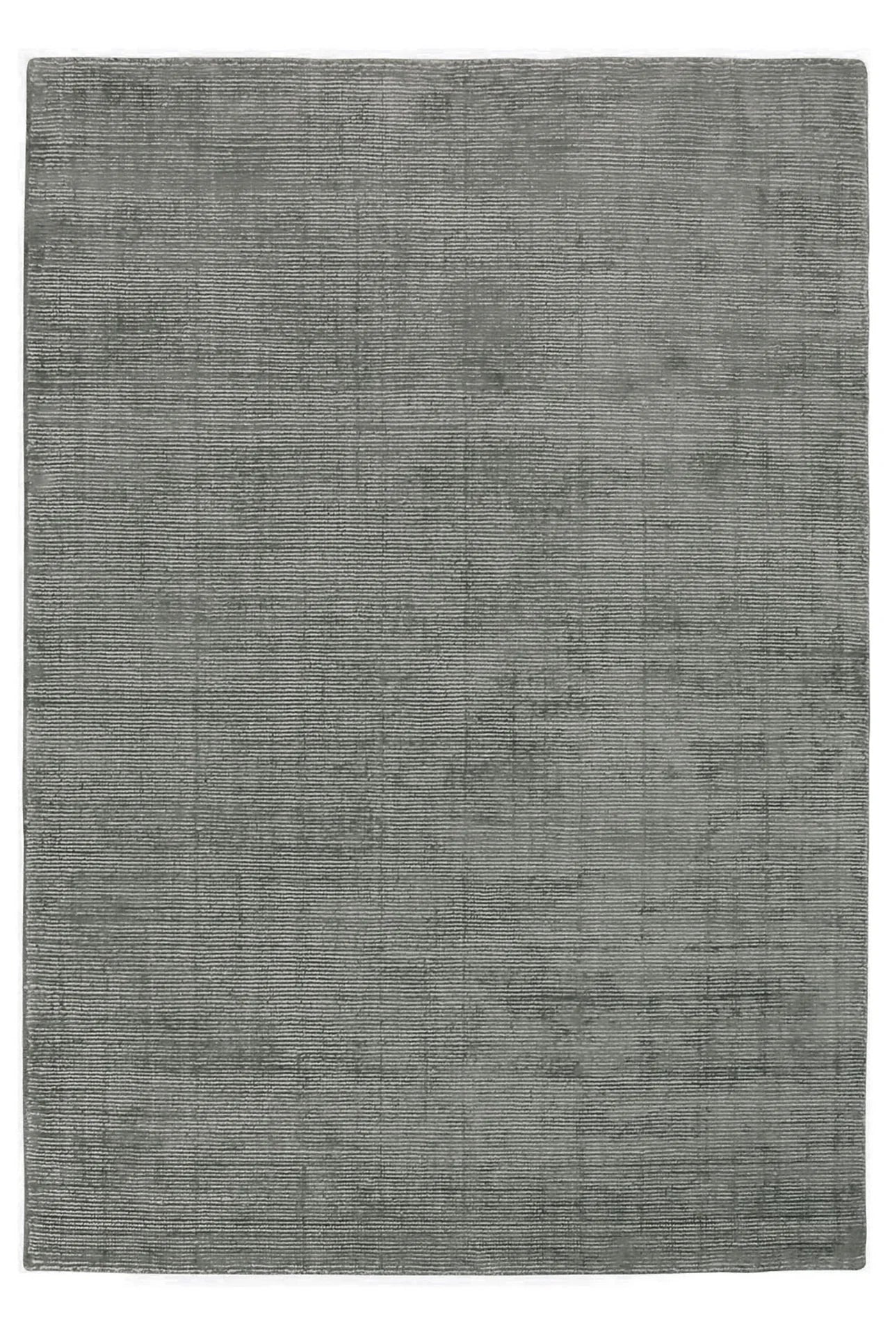 Grey Elements Rug – handwoven wool and bamboo silk rug with textured cut-and-loop, hand-sheared finish.