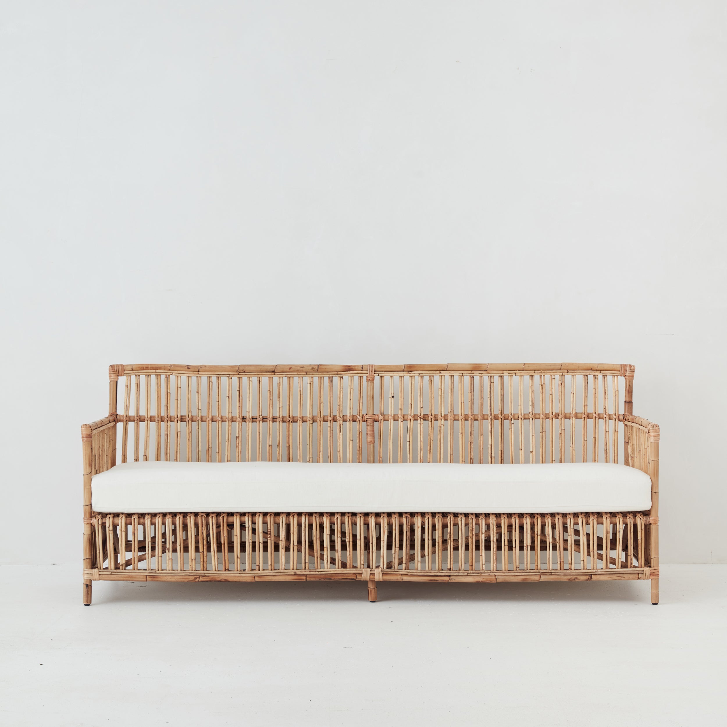 Lene Rattan Sofa  – view without cushions