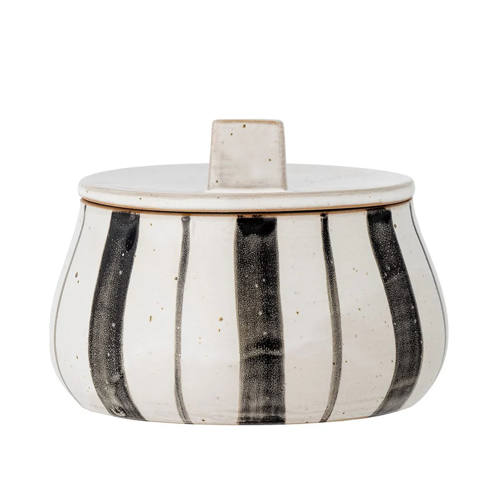 Marita Jar w/Lid, Black, Stoneware