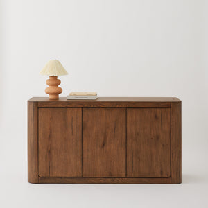 Oslo Buffet, 3-Door Cabinet in Aged Brown Oak