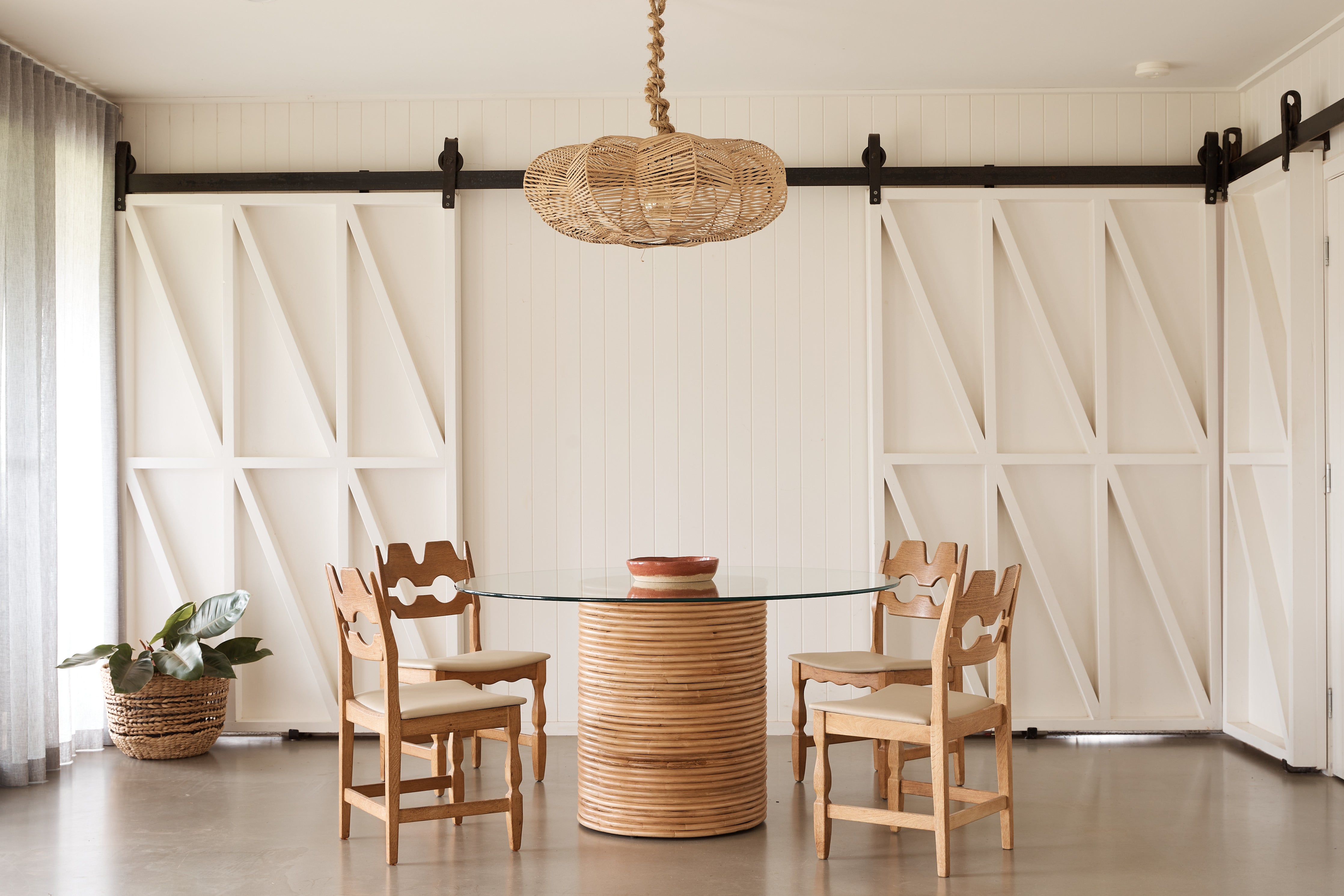 Round Rattan Kitchen Table Palma Round Rattan Dining Table with Glass Top | Bodhi Living
