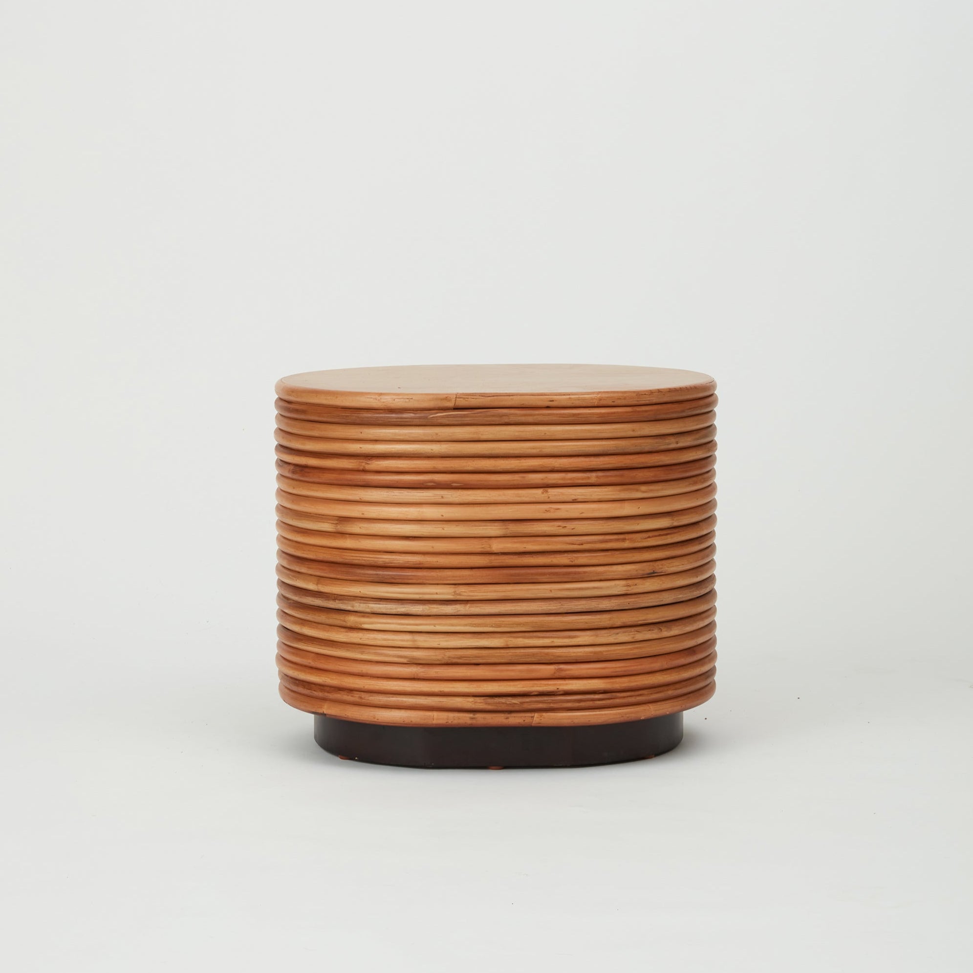 Detail opf the back of the Panama natural rattan side table 