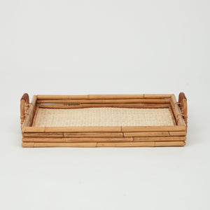 Cuba Rectangular Serving Tray - Handcrafted Rattan