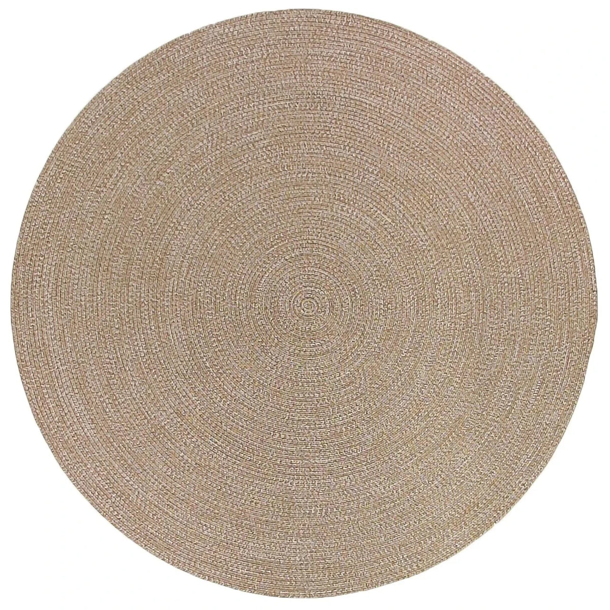 Seasons Natural Beige Stripe Round Rug, Indoor/Outdoor