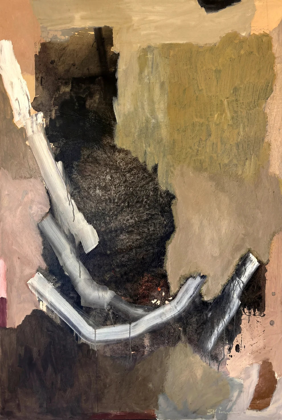 Details of "Exhale" original abstract artwork by Stephen Skinner