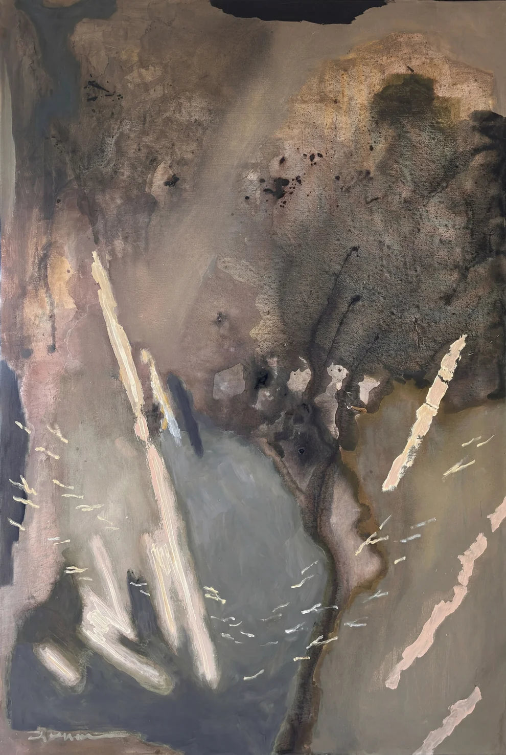 Details of Liminal original abstract painting by Australian artist Stephen Skinner 