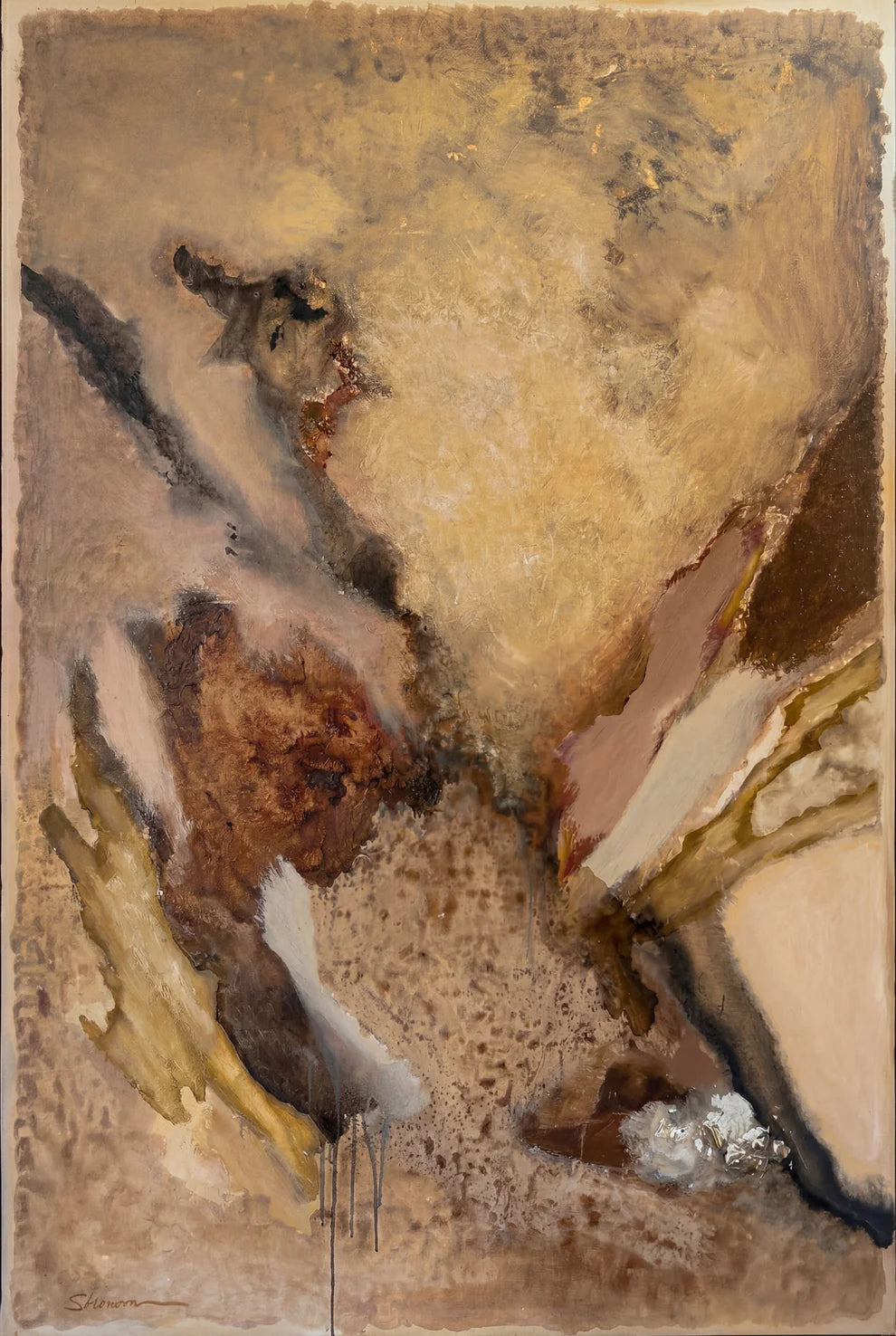 Details of Petra original abstract painting by Australian artist Stephen Skinner
