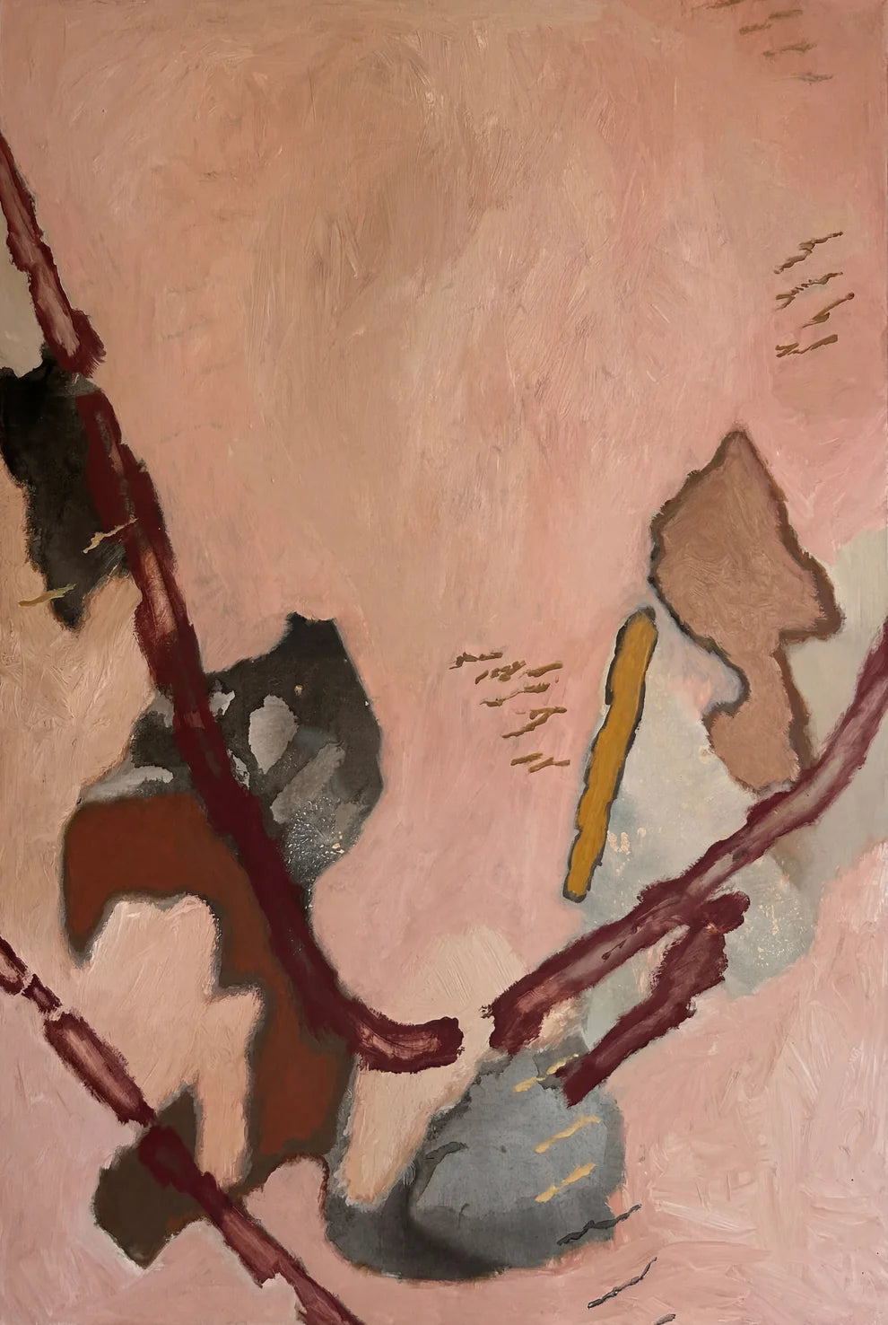 Details of The Fracture original abstract painting by Australian artist Stephen Skinner