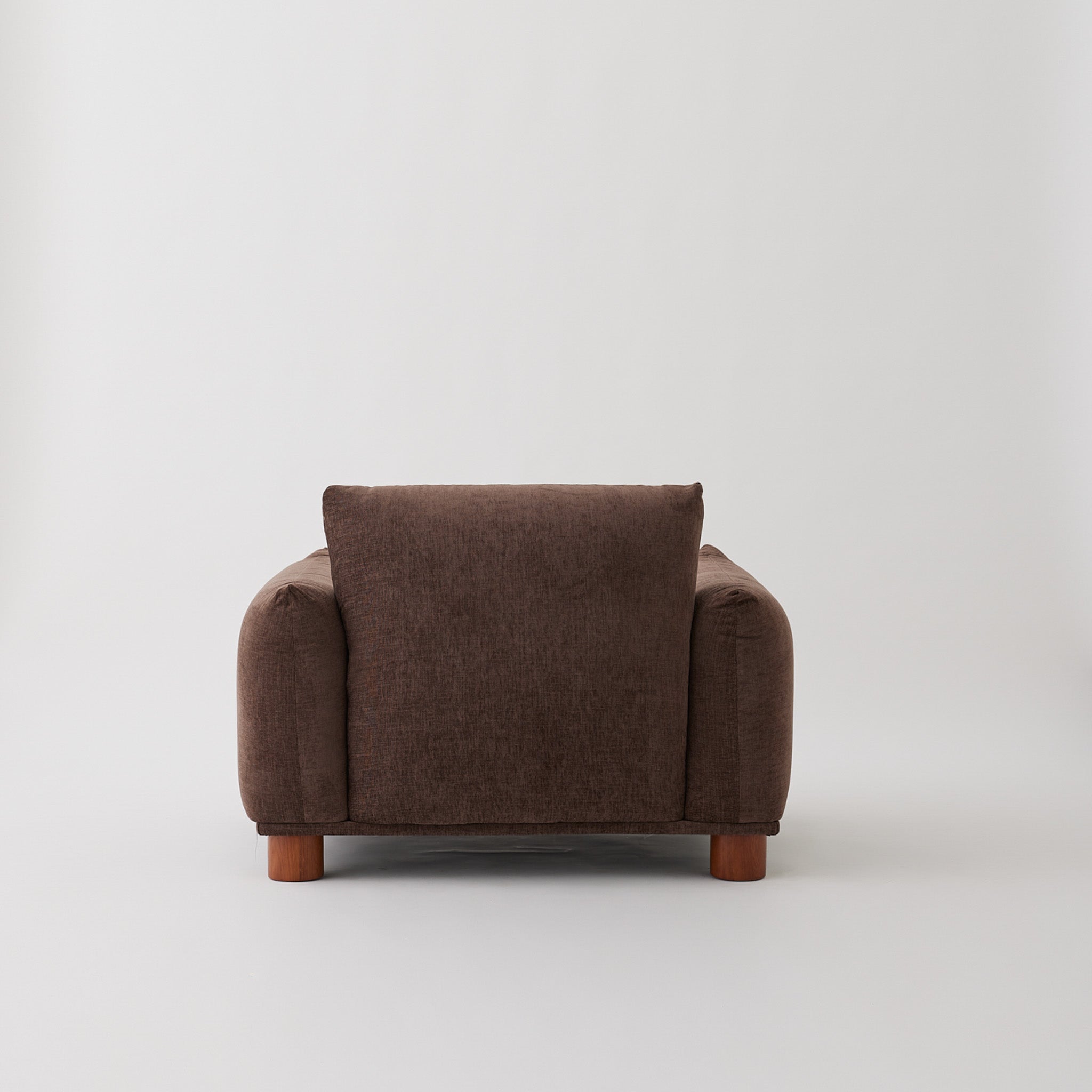 Back view of the Sumi Armchair in Mocha