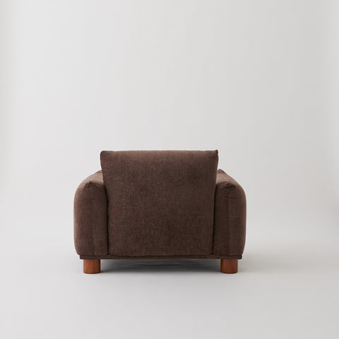 Back view of the Sumi Armchair in Mocha