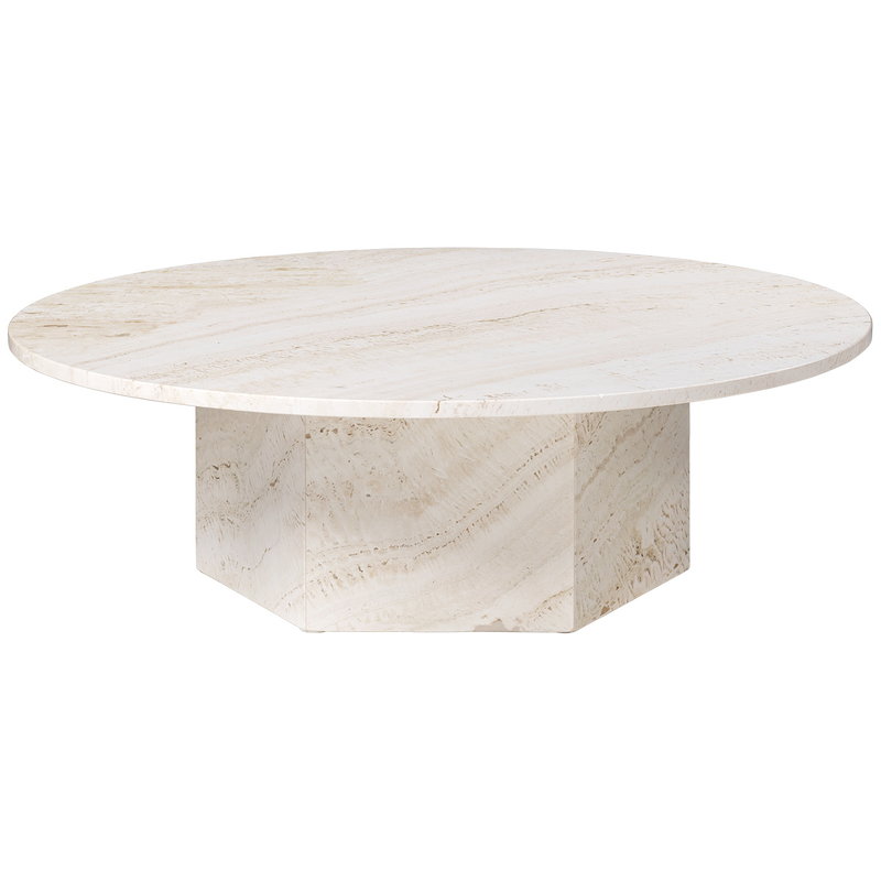 Gubi Epic Coffee Table Travertine Round 1100mm