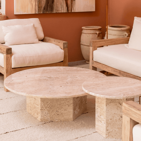 Epic Coffee Table Travertine Round 1100mm - GUBI